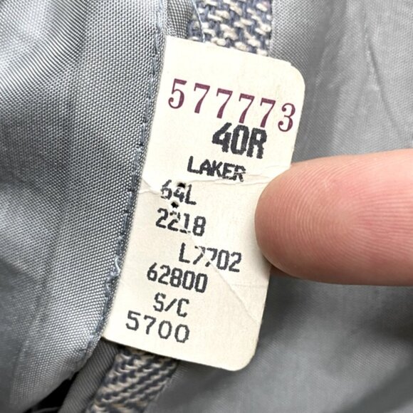 Vintage Wm H Leishmans Light Grey Herringbone Lambswool Silk Blend Blazer 40R - Picture 4 of 15